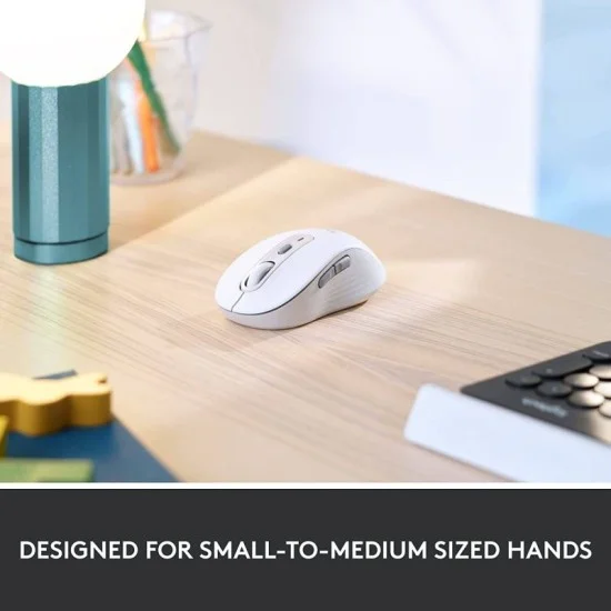 Logitech Signature M650 Wireless Bt Mouse (Size-S/M)- Off White
